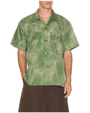 Beams Plus Mil-Sht Nyco Twill Pigment Print - Green