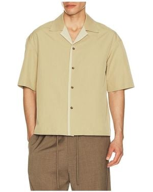 LE17SEPTEMBRE Open Collar Short Sleeve Shirt - Natural