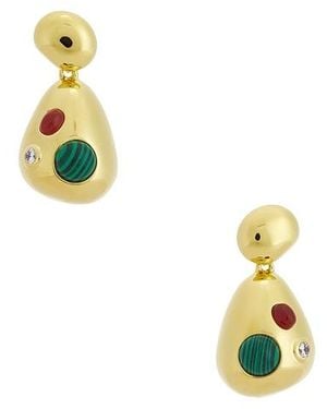 Eliou BOUCLES D'OREILLES PENDANTES ANALU en Metallic Gold. - Multicolore