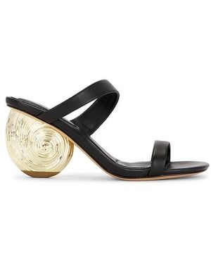 Jonathan Simkhai Marion Metallic Leather Shell Heel - Black