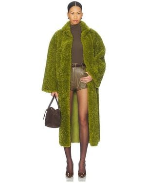 Essentiel Antwerp Ispot Faux Fur Coat - Green