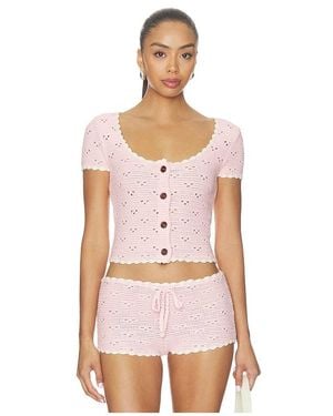 MAJORELLE Bernadette Short Sleeve Top - Pink