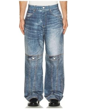 ANDERSSON BELL Custom-Like Printed Denim Pants - Blue