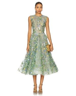 Bronx and Banco Midikleid Mit Blumenprint Saba - Grün