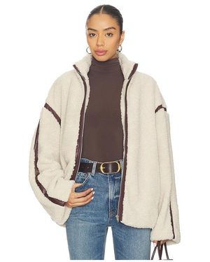 SNDY'S Tatum Teddy Contrast Jacket - Blue