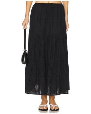 WeWoreWhat Midirock Mit Lochstickereien - Schwarz