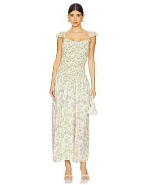 SWF Cap Sleeve Mottled Max Dress - White