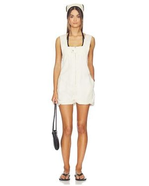 Free People Kurze Latzhose Jude - Weiß