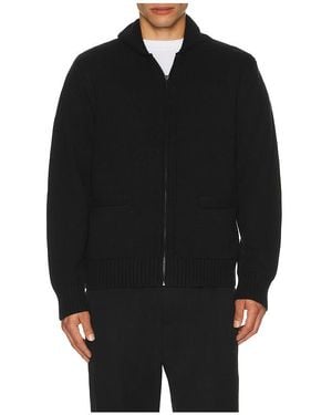 Schott Nyc Zip Front Sweater - Black