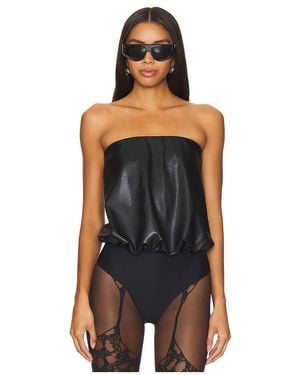 Wolford Faux Leather Bodysuit - Black