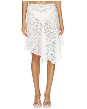 SNDY'S Lilu Lace Midi Skirt - White