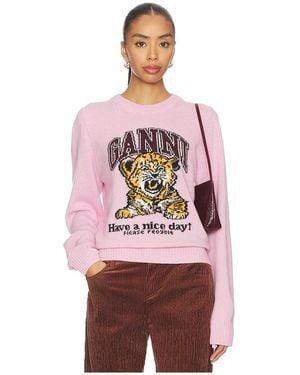 Ganni Strick Graphic - Rot