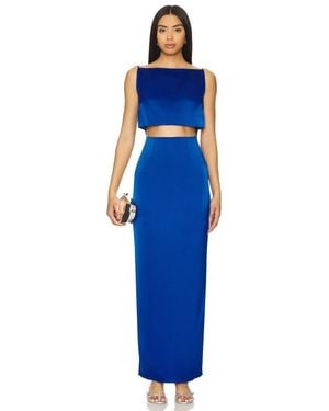RUMER Oracle Boatneck Gown - Blue
