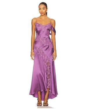 AMUR Reese Cascade Lace Gown - Purple