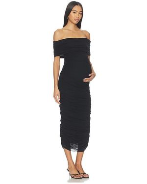 BUMPSUIT Sleeveless Off The Shoulder Mesh Dress - Black