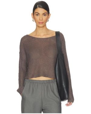 Enza Costa Leinen-Sweater Aus Offenem Strick Mit Bateau-Ausschnitt - Mehrfarbig