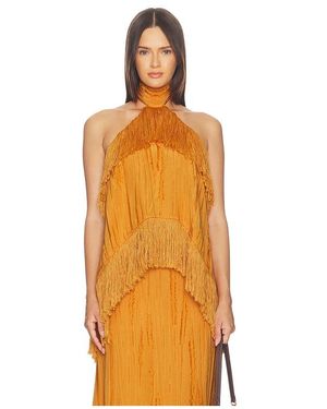 YELLOW THE LABEL Jones Fringe Top en Orange