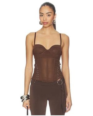 Miaou Christina Corset トップ - ブラウン