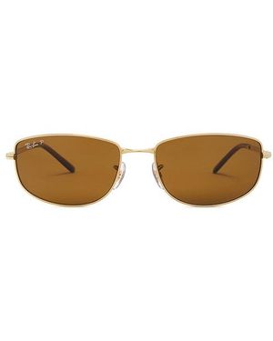 Ray-Ban Rb3732 Polarized Oval Sunglasses - Brown
