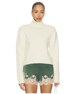 Rohe Statement Shoulder Cropped Turtleneck Sweater - Green