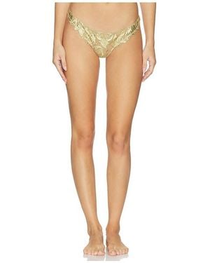 Fleur du Mal Recycled Foil Lily Embroidery Thong - White