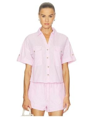 Blank NYC Button Up Top - White