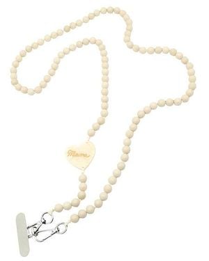 Solar Eclipse Hand-Painted Mama Heart Crossbody Phone Chain - White