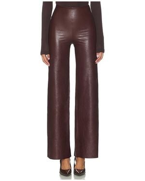 Commando Faux Leather Wide Leg Pant - Brown
