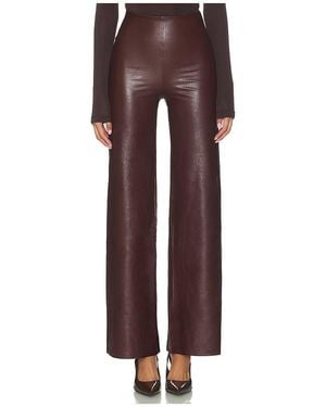 Commando Faux Leather Wide Leg Pant - Brown