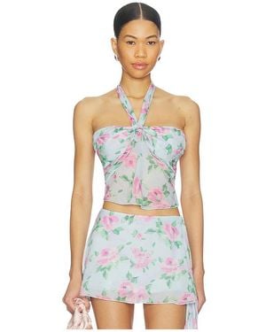 Frankie's Bikinis Maribel Chiffon Halter Top - White