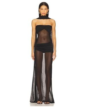 AWAVE Studio ROBE LONGUE EN TULLE en Black - Multicolore