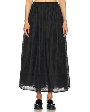 Helsa Handkerchief Midi Skirt - Black