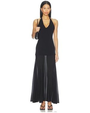 St. Agni Circle Hem Halter Dress - White