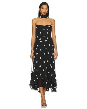 Amanda Uprichard Monterey Dress With Scarf - Black