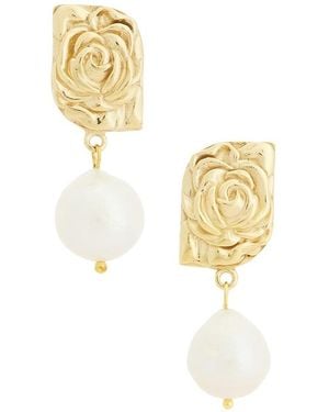 Magda Butrym Floral Pearl Earrings - Metallic