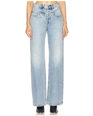 GRLFRND Katya Seamed Loose Wide Leg Jeans - Blue