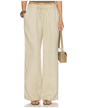 James Perse Paperbag Waist Linen Pant - Natural