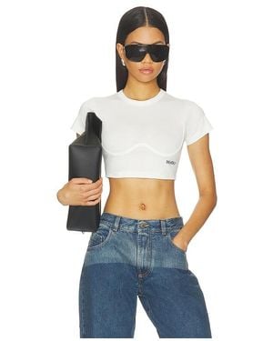 The Attico Logo Crop Tee - Blue