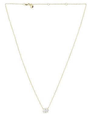 Shashi Oval Solitaire East To West Necklace - White