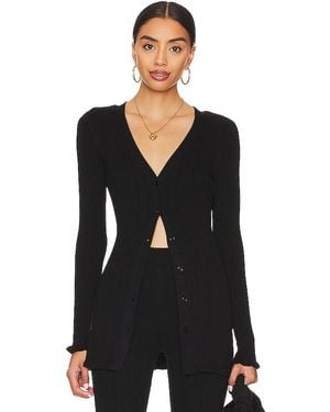Tularosa Cardigan Variegated Rib - Schwarz