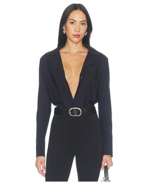 Commando Classic Blousey Button Down Bodysuit - Blue