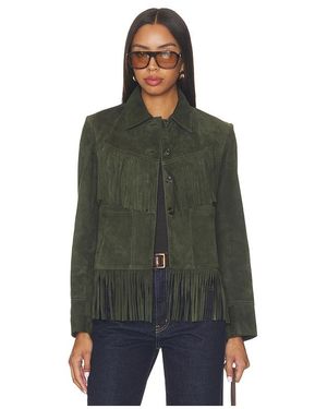 ZUT Suede Fringe Jacket - Green