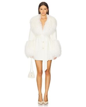 Susanna Chow Mimi Cashmere Shearling Coat - White