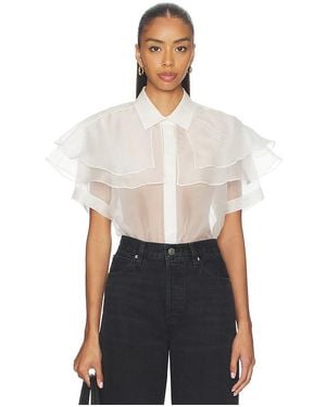 FRAME Organza Cape Top - White