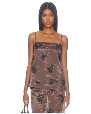 Lovers + Friends Kit Embellished Top - Brown