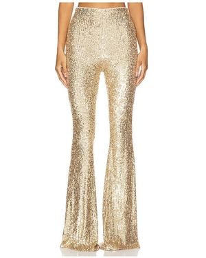 Show Me Your Mumu Mercury Sequin Embellished Wide Leg Trousers - Natural