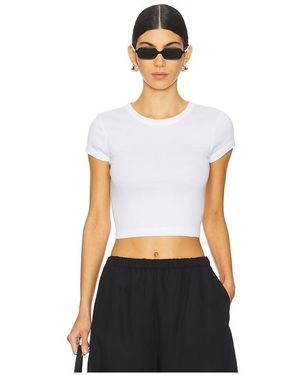 Enza Costa Supima Baby Cropped Tee - White