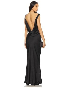 Norma Kamali Sleeveless Low Back Drape Gown - Black