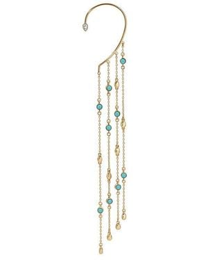 Ettika Linear Chains Statement Ear Cuff - Blue