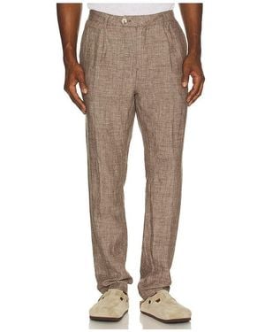 Onia Linen Tapered Pleated Trouser - Natural